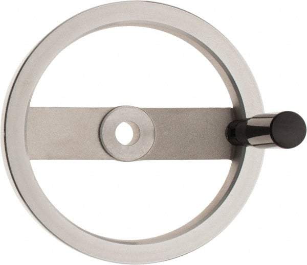 Value Collection - 7.87", 2 Spoke Handwheel with Rectractable Handle - 1.65" Hub, Aluminum, Polished Finish - USA Tool & Supply