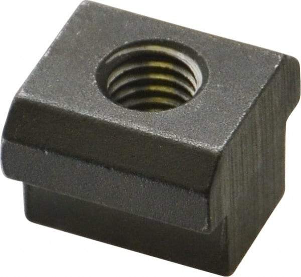 HALDER - M8 Tapped Through T Slot Nut - 11.6mm Slot Width, 18 x 7mm Base Width x Height, 18 x 14mm OAL x Height - USA Tool & Supply