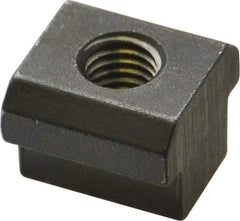 HALDER - M8 Tapped Through T Slot Nut - 11.6mm Slot Width, 18 x 7mm Base Width x Height, 18 x 14mm OAL x Height - USA Tool & Supply