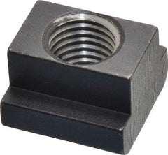 HALDER - M16 Tapped Through T Slot Nut - 17.6mm Slot Width, 28 x 10mm Base Width x Height, 28 x 20mm OAL x Height - USA Tool & Supply