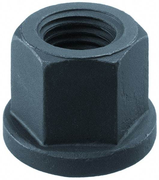 Gibraltar - M8, 18mm Flange Diam, 12mm High, 13mm Across Flats, Flange Nut - Grade 10 Steel, Black Phosphate Finish, 3.5" Flange Height, DIN 6331 - USA Tool & Supply