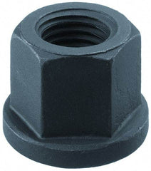 Gibraltar - M18, 34mm Flange Diam, 27mm High, 27mm Across Flats, Flange Nut - Grade 10 Steel, Black Phosphate Finish, 5" Flange Height - USA Tool & Supply