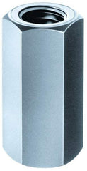 Gibraltar - M16x2.00 Thread, 48mm OAL Steel Standard Coupling Nut - Black Phosphate Coated, 24mm Width Across Flats, 27.7mm Width Across Points - USA Tool & Supply