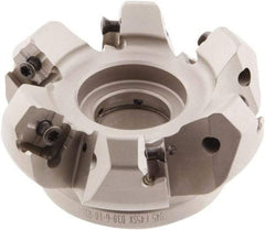 Iscar - 3.58" Cut Diam, 1" Arbor Hole, 0.276" Max Depth of Cut, 45° Indexable Chamfer & Angle Face Mill - 6 Inserts, S845 SX.U 16.. Insert, Right Hand Cut, 6 Flutes, Through Coolant, Series Helido - USA Tool & Supply