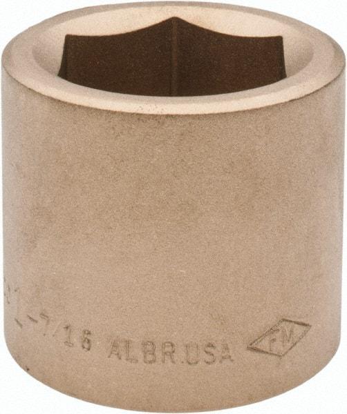 Ampco - 1-7/16", 3/4" Drive, Standard Hand Socket - 6 Points, 2" OAL, Aluminum Bronze - USA Tool & Supply