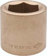 Ampco - 1-7/16", 3/4" Drive, Standard Hand Socket - 6 Points, 2" OAL, Aluminum Bronze - USA Tool & Supply