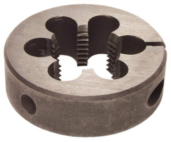 Interstate - 11/16-11 UNS Thread, 1-1/2" Outside Diam High Speed Steel Round Die - Left Hand Thread, Adjustable - Exact Industrial Supply