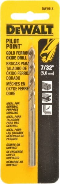 DeWALT - 7/32" Cobalt, 135° Point, Straight Shank Maintenance Drill Bit - USA Tool & Supply