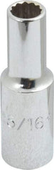 Proto - 5/16", 3/8" Drive, Deep Hand Socket - 12 Points, 2-1/8" OAL, Chrome Finish - USA Tool & Supply