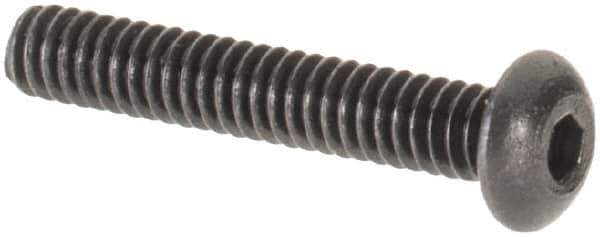 Value Collection - #0-80 UNF Hex Socket Drive, Button Screw - Alloy Steel, Black Oxide Finish, Fully Threaded, 3/8" Length Under Head - USA Tool & Supply