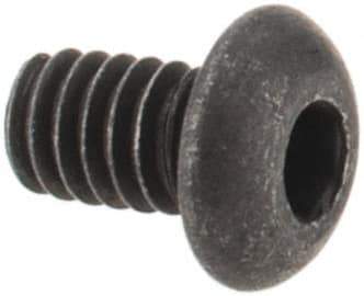 Value Collection - #1-72 UNF Hex Socket Drive, Button Screw - Alloy Steel, Black Oxide Finish, Fully Threaded, 1/8" Length Under Head - USA Tool & Supply