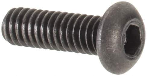 Value Collection - #1-72 UNF Hex Socket Drive, Button Screw - Alloy Steel, Black Oxide Finish, Fully Threaded, 1/4" Length Under Head - USA Tool & Supply