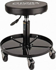 Sunex Tools - 15-1/2 to 20-1/2" High, Adjustable Height Stool - Vinyl Seat, Black - USA Tool & Supply