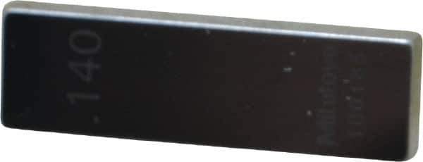 Mitutoyo - 0.14" Rectangular Steel Gage Block - Accuracy Grade 0, Includes Certificate of Inspection - USA Tool & Supply