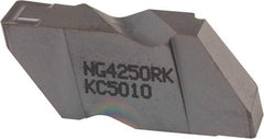 Kennametal - 4250NG K Grade KC5010, 6.35mm Cutting Width Carbide Grooving Insert - 6.35mm Max Depth of Cut, Right Hand, 0.57mm Corner Radius, TiAlN Finish - USA Tool & Supply
