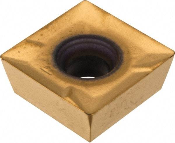 Kennametal - SPCT31251 LD2 Grade KC725M Carbide Milling Insert - TiN/AlTiN/TiN Finish, 5/32" Thick, 10mm Inscribed Circle, 0.4mm Corner Radius - USA Tool & Supply