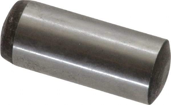 Value Collection - 10mm Diam x 25mm Pin Length Alloy Steel Standard Dowel Pin - C 58-62 Hardness, 37,100 Lb Breaking Strength, 1 Rounded End - USA Tool & Supply