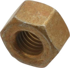 Value Collection - 1/4-28 UNF Steel Right Hand Hex Nut - 7/16" Across Flats, 0.264" High, Zinc Yellow Dichromate Cad & Waxed Finish - USA Tool & Supply