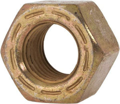 Made in USA - 7/16-20 UNF Steel Right Hand Hex Nut - 11/16" Across Flats, 0.445" High, Zinc Yellow Dichromate Cad & Waxed Finish - USA Tool & Supply