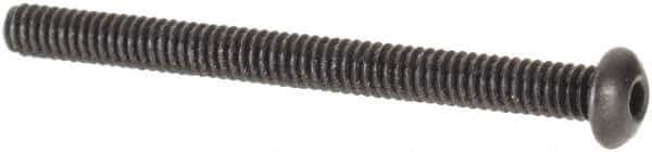 Value Collection - #0-80 UNF Hex Socket Drive, Button Screw - Alloy Steel, Black Oxide Finish, Fully Threaded, 3/4" Length Under Head - USA Tool & Supply