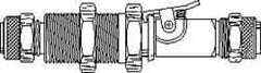 Parker - 1/4" OD, Grade 316Stainless Steel Double End Shutoff Bulkhead Coupler - 150 Max Working psi, 5/8" Hex, Comp x Comp Ends - USA Tool & Supply