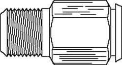 Parker - 3/8" OD, Grade 316Stainless Steel Pipe Coupler Body - 150 Max Working psi, 5/8" Hex, Comp x MNPT Ends - USA Tool & Supply