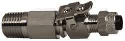 Parker - 1/4" OD, Grade 316Stainless Steel Single End Shutoff Pipe Coupler - 150 Max Working psi, 9/16" Hex, Comp x MNPT Ends - USA Tool & Supply