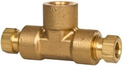 Parker - 1/4" Tube OD x 1/4-18 MPT Brass Compression Tube Female Branch Tee