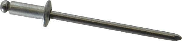 Marson - Button Head Steel Open End Blind Rivet - Steel Mandrel, 0.126" to 0.187" Grip, 1/4" Head Diam, 0.129" to 0.133" Hole Diam, 0.337" Length Under Head, 1/8" Body Diam - USA Tool & Supply