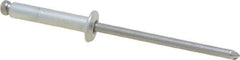 Marson - Button Head Steel Open End Blind Rivet - Steel Mandrel, 0.376" to 1/2" Grip, 1/4" Head Diam, 0.129" to 0.133" Hole Diam, 0.65" Length Under Head, 1/8" Body Diam - USA Tool & Supply