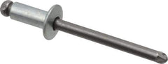 Marson - Button Head Steel Open End Blind Rivet - Steel Mandrel, 0.188" to 1/4" Grip, 3/8" Head Diam, 0.192" to 0.196" Hole Diam, 0.45" Length Under Head, 3/16" Body Diam - USA Tool & Supply