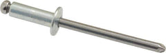 Marson - Button Head Steel Open End Blind Rivet - Steel Mandrel, 0.313" to 3/8" Grip, 3/8" Head Diam, 0.192" to 0.196" Hole Diam, 0.575" Length Under Head, 3/16" Body Diam - USA Tool & Supply