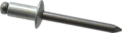 Marson - Button Head Steel Open End Blind Rivet - Steel Mandrel, 0.126" to 1/4" Grip, 1/2" Head Diam, 0.257" to 0.261" Hole Diam, 1/2" Length Under Head, 1/4" Body Diam - USA Tool & Supply