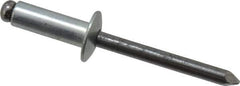 Marson - Button Head Steel Open End Blind Rivet - Steel Mandrel, 0.376" to 1/2" Grip, 1/2" Head Diam, 0.257" to 0.261" Hole Diam, 3/4" Length Under Head, 1/4" Body Diam - USA Tool & Supply