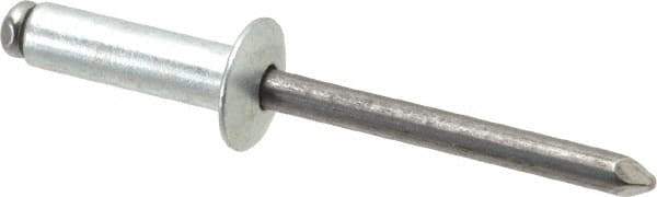 Marson - Button Head Steel Open End Blind Rivet - Steel Mandrel, 0.501" to 5/8" Grip, 1/2" Head Diam, 0.257" to 0.261" Hole Diam, 7/8" Length Under Head, 1/4" Body Diam - USA Tool & Supply