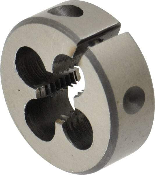 Interstate - 5/16-24 UNF Thread, 1" Outside Diam High Speed Steel Round Die - Left Hand Thread, Adjustable - Exact Industrial Supply