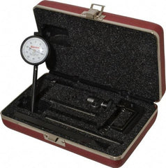 Starrett - 0.2 Inch Range, 0.001 Inch Dial Graduation, Horizontal Dial Test Indicator - 1-11/16 Inch White Dial, 0-100 Dial Reading - USA Tool & Supply