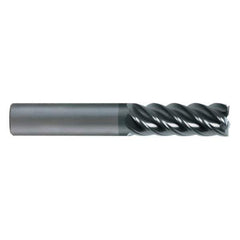 SGS - 12mm, 50mm LOC, 12mm Shank Diam, 100mm OAL, 5 Flute, Solid Carbide Square End Mill - Single End, AlTiN Finish, Spiral Flute, 45° Helix, Centercutting, Right Hand Cut, Right Hand Flute, Series 55ML - USA Tool & Supply