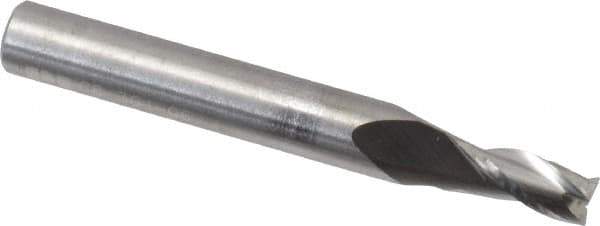 RobbJack - 3/16", 3/8" LOC, 1/4" Shank Diam, 2" OAL, 3 Flute, Solid Carbide Square End Mill - Single End, Uncoated, Spiral Flute, 30° Helix, Centercutting, Right Hand Cut, Right Hand Flute, Series C8-301 - USA Tool & Supply