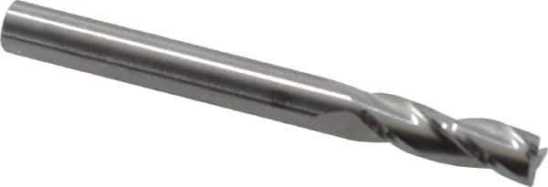 RobbJack - 1/4", 3/4" LOC, 1/4" Shank Diam, 2-1/2" OAL, 3 Flute, Solid Carbide Square End Mill - Single End, Uncoated, Spiral Flute, 30° Helix, Centercutting, Right Hand Cut, Right Hand Flute, Series C8-305 - USA Tool & Supply