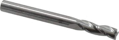 RobbJack - 1/4", 3/4" LOC, 1/4" Shank Diam, 2-1/2" OAL, 3 Flute, Solid Carbide Square End Mill - Single End, Uncoated, Spiral Flute, 30° Helix, Centercutting, Right Hand Cut, Right Hand Flute, Series C8-305 - USA Tool & Supply