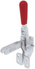 De-Sta-Co - 385 Lb Holding Capacity, Vertical Handle, Manual Hold Down Toggle Clamp - 60° Handle Movement, 100° Bar Opening, U-Bar, Flanged Front Mount Base, Electro-Plated Zinc, Carbon Steel - USA Tool & Supply
