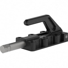De-Sta-Co - 1,650 Lb Load Capacity, Flanged Base, Carbon Steel, Standard Straight Line Action Clamp - 6 Mounting Holes, 0.33" Mounting Hole Diam, 3/4" Plunger Diam, Straight Handle - USA Tool & Supply