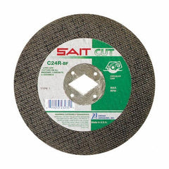Sait - 6-1/2" 24 Grit Silicon Carbide Cutoff Wheel - 3/32" Thick, 5/8" Arbor, 8,500 Max RPM, Use with Circular Saws - USA Tool & Supply