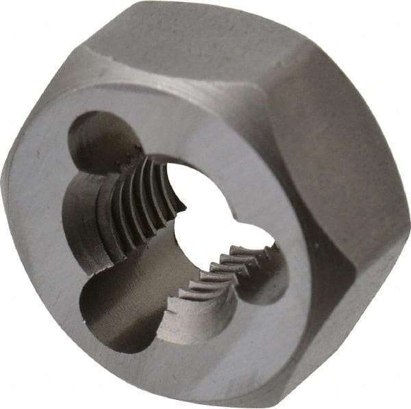 Irwin Hanson - 3/8-24 UNF Thread, 25/32" Hex, Right Hand Thread, Hex Rethreading Die - Carbon Steel, 3/8" Thick - Exact Industrial Supply