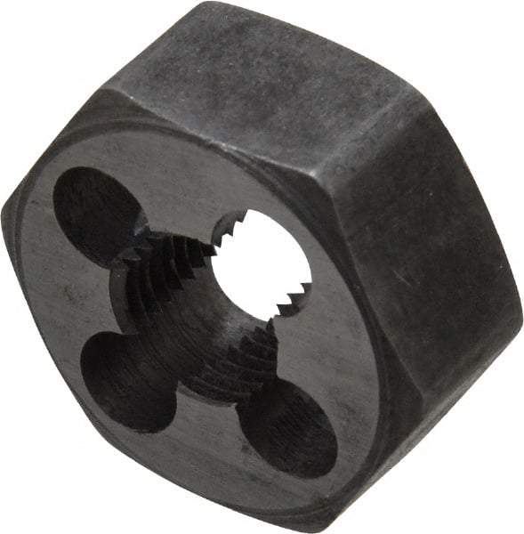 Interstate - 1/8-28 BSPT Thread, Hex Pipe Die - 1-1/16" Outside Diam, Carbon Steel - Exact Industrial Supply