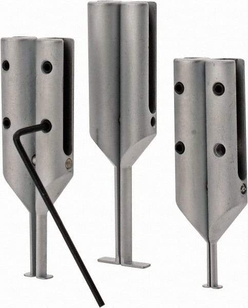SPI - 6" OAL, Accurate up to 0.001", 0.015 & 0.025" Wide Flange, 0.05, 0.07 & 0.2" Groove Depth, Hard Chrome Steel Caliper Attachment Set - 3 Pieces, 0.4, 5/8 & 1" Bore Depth, For Use with 6" Vernier, Dial & Digital Calipers - USA Tool & Supply