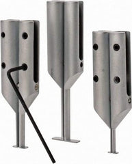 SPI - 6" OAL, Accurate up to 0.001", 0.015 & 0.025" Wide Flange, 0.05, 0.07 & 0.2" Groove Depth, Hard Chrome Steel Caliper Attachment Set - 3 Pieces, 0.4, 5/8 & 1" Bore Depth, For Use with 6" Vernier, Dial & Digital Calipers - USA Tool & Supply