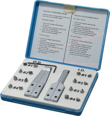 SPI - Chrome Caliper Inside & Outside Diameter Attachment - 16 Pieces, 0.6, 1, 1.5 & 2.5 to 1, 1.5, 2.5 & 4mm Pitch, For Use with 6" Dial or Electronic Calipers - USA Tool & Supply