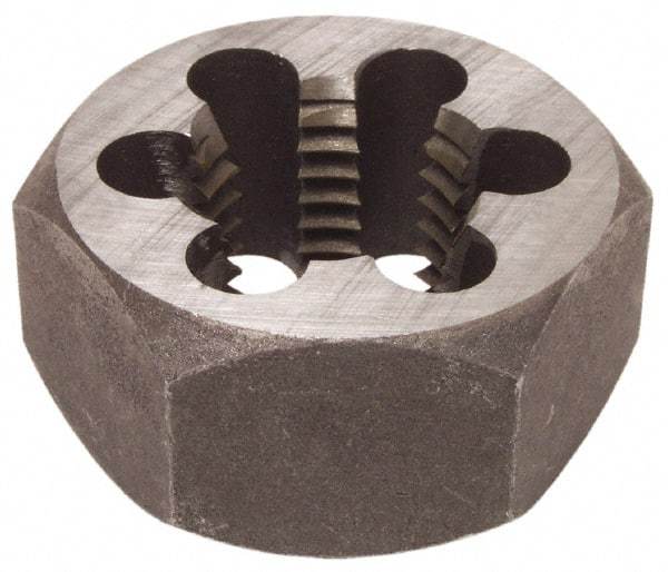 Interstate - 1-3/8 - 12 UNF Thread, 2-3/8" Hex, Right Hand Thread, Hex Rethreading Die - High Speed Steel, 1" Thick - Exact Industrial Supply